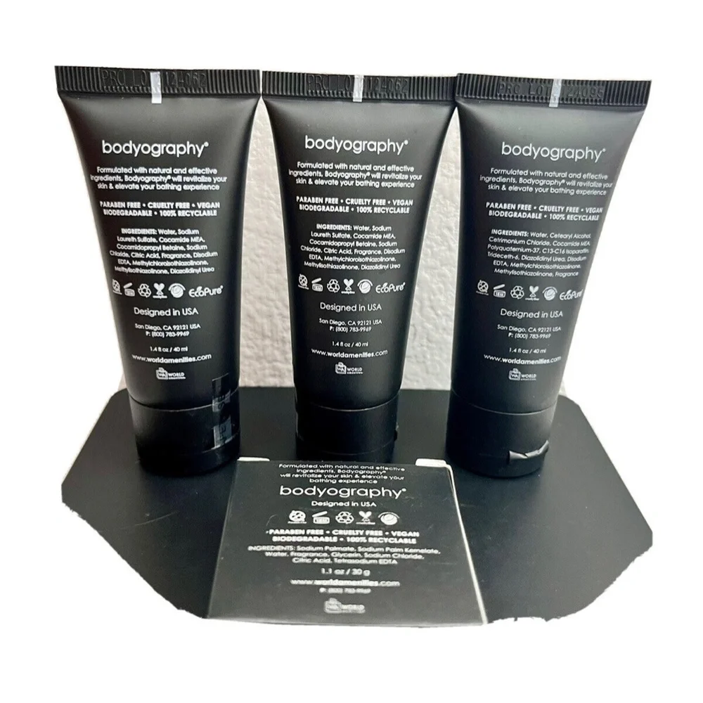 3 For $15 Bodyography Travel Size Shampoo/Conditioner/Soap New Sealed